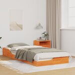 vidaXL Cadre de lit surélevé Marron cire 80 x 220 cm