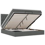 VidaXL Cadre de lit ottoman avec matelas gris foncé 180x200 cm tissu