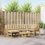 vidaXL Ensemble de canapés d'extérieur 7 pc Blanc et Beige