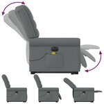 vidaXL Fauteuil inclinable de massage électrique Gris foncé Tissu