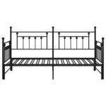 vidaXL Cadre de lit de jour avec tête de lit Noir 90 x 200 cm Acier