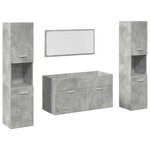 vidaXL Ensemble de meubles de salle de bain 4 Pièces gris béton