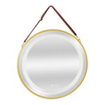 Miroir décoration moderne design LED avec corde 60 x 60 x 4 cm or 03_0010152