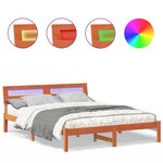 vidaXL Cadre de lit Marron cire 140 x 200 cm Bois massif en pin