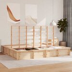 vidaXL Cadre de lit avec stockage Marron 200 x 200 cm Bois de pin