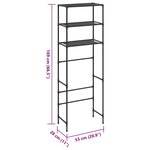vidaXL Support de rangement de toilette à 3 niveaux Noir 53x28x169 cm