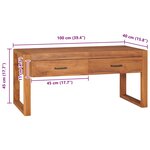 vidaXL Meuble TV 100x40x45 cm Bois de teck