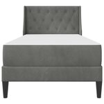 vidaXL Cadre de lit avec matelas Gris foncé 100 x 200 cm Velours