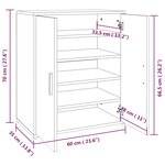 vidaXL Meuble à chaussures Sonoma gris 60x35x70 cm Bois d'ingénierie