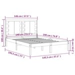 vidaXL Cadre de lit sans matelas noir 140x190 cm bois de pin massif