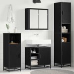 vidaXL Ensemble de mobilier de salle de bain 4 Pièces Chêne noir