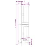 vidaXL Buffet haut Chêne sonoma 34 5x34x180 cm Bois d'ingénierie