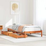 vidaXL Cadre de lit sans matelas cire marron 90x190 cm bois pin massif