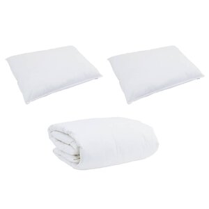 vidaXL Couette Autre avec oreiller 3 Pièces Blanc 200 x 220 cm Bas