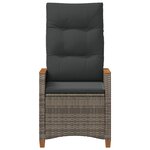 vidaXL Chaise de jardin inclinable Gris et Gris foncé polyrotin
