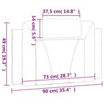 vidaXL Coussin de tête de lit gris 90 cm similicuir