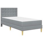 vidaXL Cadre de lit avec matelas Gris clair 90 x 200 cm Tissu