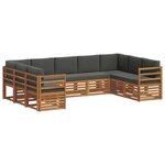 vidaXL Ensemble de canapés d'extérieur 9 pc Naturel et Anthracite
