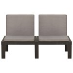 vidaXL Bancs de salon de jardin avec coussins lot de 2 Plastique Gris