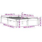 vidaXL Cadre de lit sans matelas cire marron 140x200cm bois pin massif