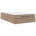 vidaXL Cadre de lit avec matelas avec matelas 2 Pièces Tan PVC