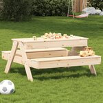 vidaXL Table de pique-nique avec bac à sable pour enfants pin massif