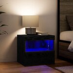 vidaXL Cabinet de chevet avec tiroir 2 Pièces Chêne noir 50 x 40 x 45 cm