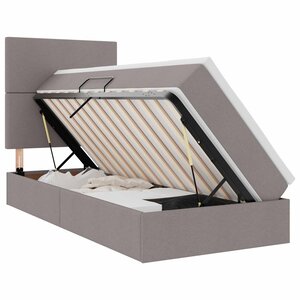 vidaXL Lit avec rangement et matelas Taupe 100 x 200 cm tissu