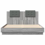 vidaXL Cadre de lit tête de lit et lumières LED sonoma gris 120x200 cm