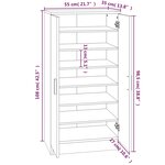 vidaXL Armoire à chaussures Gris béton 55x35x108 cm Bois d'ingénierie