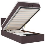 vidaXL Cadre de lit ottoman avec matelas marron foncé 90x190 cm tissu