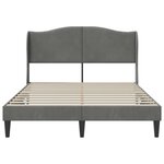 vidaXL Cadre de lit avec tête de lit Gris foncé 140 x 190 cm Velours