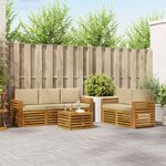 vidaXL Ensemble de canapés d'extérieur 6 pc Naturel et Beige