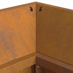 Brasero vidaXL avec rangement pour bûches 160x45x35 cm en acier weathering