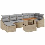 vidaXL Ensemble de salle à manger pour jardin 8 Pièces Beige  Gris