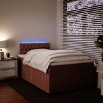 vidaXL Sommier à lattes de lit avec matelas Rose 120x200 cm Velours