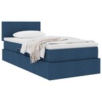vidaXL Lit avec rangement et matelas Bleu 90 x 200 cm Velours