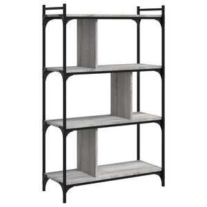 vidaXL Bibliothèque à 4 niveaux sonoma gris 76x32x123 cm