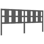 vidaXL Cadre de lit avec tête de lit gris 200x200 cm bois massif