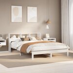 vidaXL Cadre de lit sans matelas blanc 135x190 cm bois de pin massif