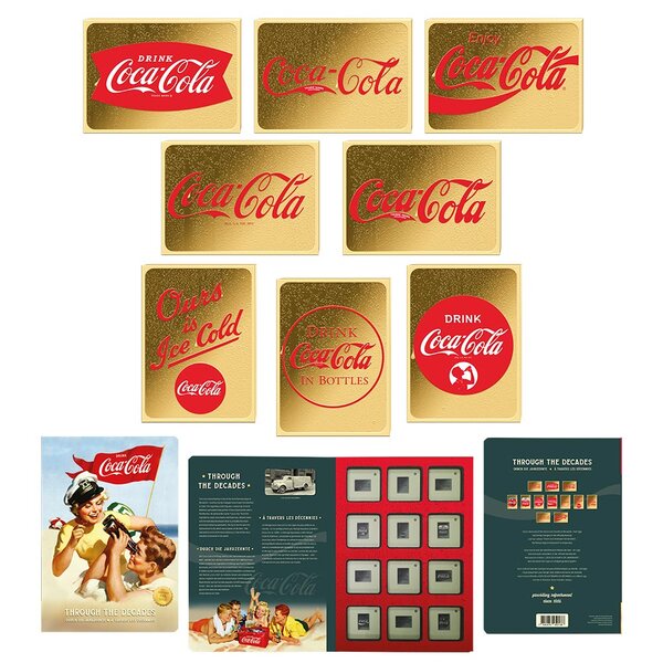Monnaie THROUGH THE DECADES Coca Cola Set 12 Or 3000 Francs Chad