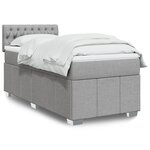 vidaXL Sommier à lattes de lit avec matelas Gris clair 100x200cm Tissu