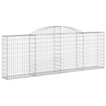 vidaXL Paniers à gabions arqués 5 Pièces 300x30x100/120 cm fer galvanisé