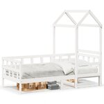 vidaXL Lit de jour avec toit blanc 90x200 cm bois de pin massif