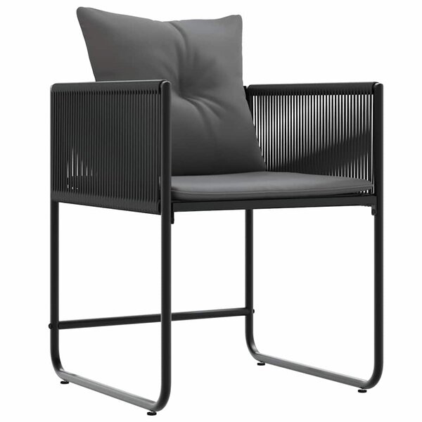 vidaXL Chaise 4 pc Noir et anthracite Rotin PE