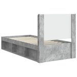 vidaXL Cadre de lit avec rangement et tête de lit Gris béton
