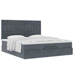 vidaXL Cadre de lit ottoman avec matelas gris foncé 200x200 cm velours