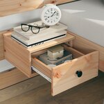 vidaXL Cadre de lit avec tiroir Marron 160 x 200 cm Bois massif en pin