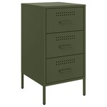 vidaXL Table de chevet vert olive 36x39x68 cm acier laminé à froid