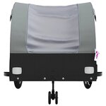 vidaXL Remorque de vélo noir et gris 45 kg fer
